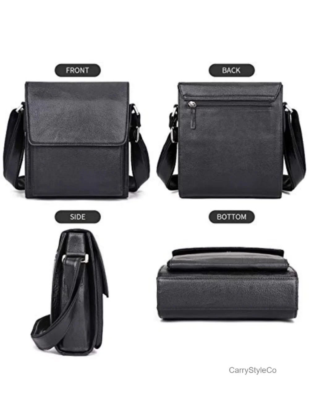 Genuine Leather Crossbody Messenger Bag for Men Work Travel